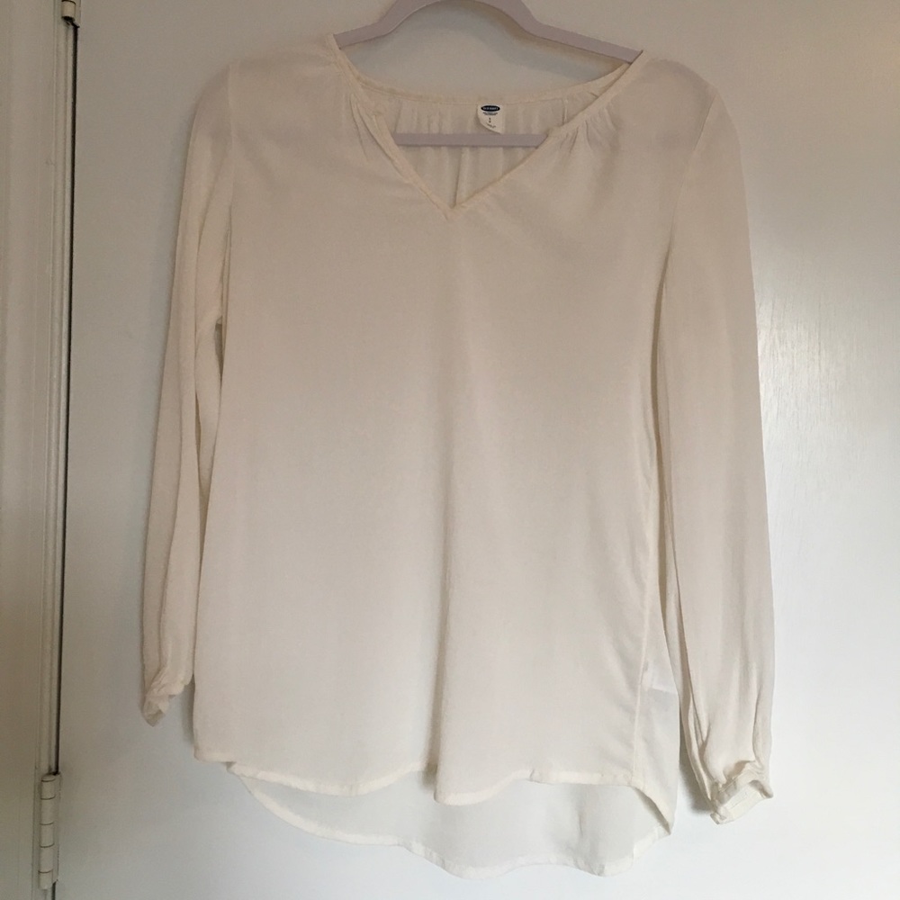 Cream loose-fitting top
